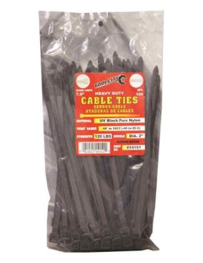 CABLE TIE BLK 7.9" 120# 100ct HD