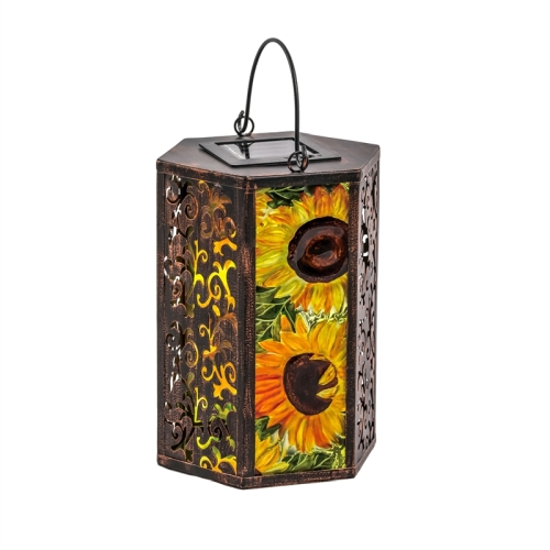 Solar Lantern Mtl Sunflower
