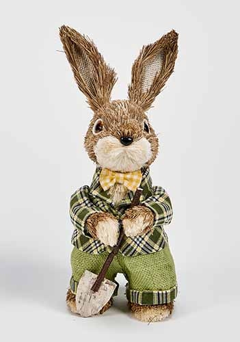 Sisal Bunny W/ Shovel 12"