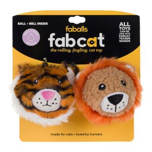 Fabcat Lion & Tiger W/bell Toy