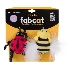 Fabcat Ladybug & Bee W/bell Toy