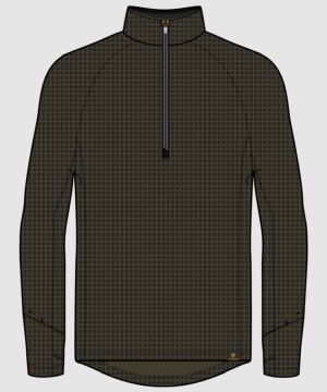 Ariat Mens Gridwork Baselayer 1/4 Zip Tshirt