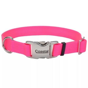 Coastal Collar Adjustable w/ Metal Buckle 3/4X20 Neon Pink