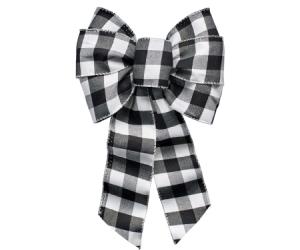 Bow 8.5x14" Buffalo Plaid B/w