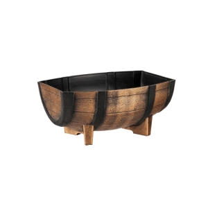 Decor Plntr Whiskey Barrel