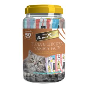 Fussie Cat Treat Tub Tuna & Chicken Variety Pack 50ct