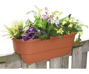 Planter Deck Rail 24" Terra Cotta