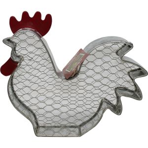 Rustic Wire Rooster Peanut Feeder