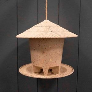 Deluxe Round Bird Feeder Coffee Husks