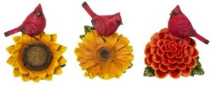 Cardinal on Flower Figurine