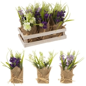 Flower Bunches in Burlap