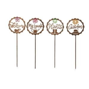 Plant Stakes Lsr Cut Mtl Astd