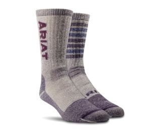 Ariat Sock Merino Blend for Steel Toe Blue Berry LG 2pk
