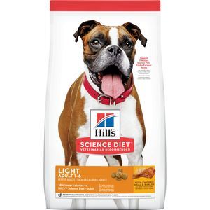30Lb Hill's Science Diet Adult Light Dry Dog Food, Chicken Meal & Barley