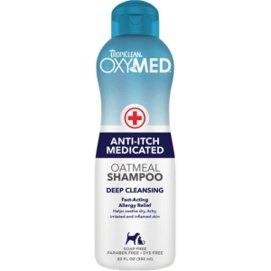 Tropiclean Oxy Shampoo Anti-Itch Medicated Oatmeal Treatment Deep Cleansing