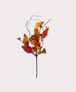 Fall Decor 12" Leaf & Pod Pick