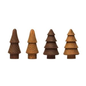 4" Wood Tree Asst