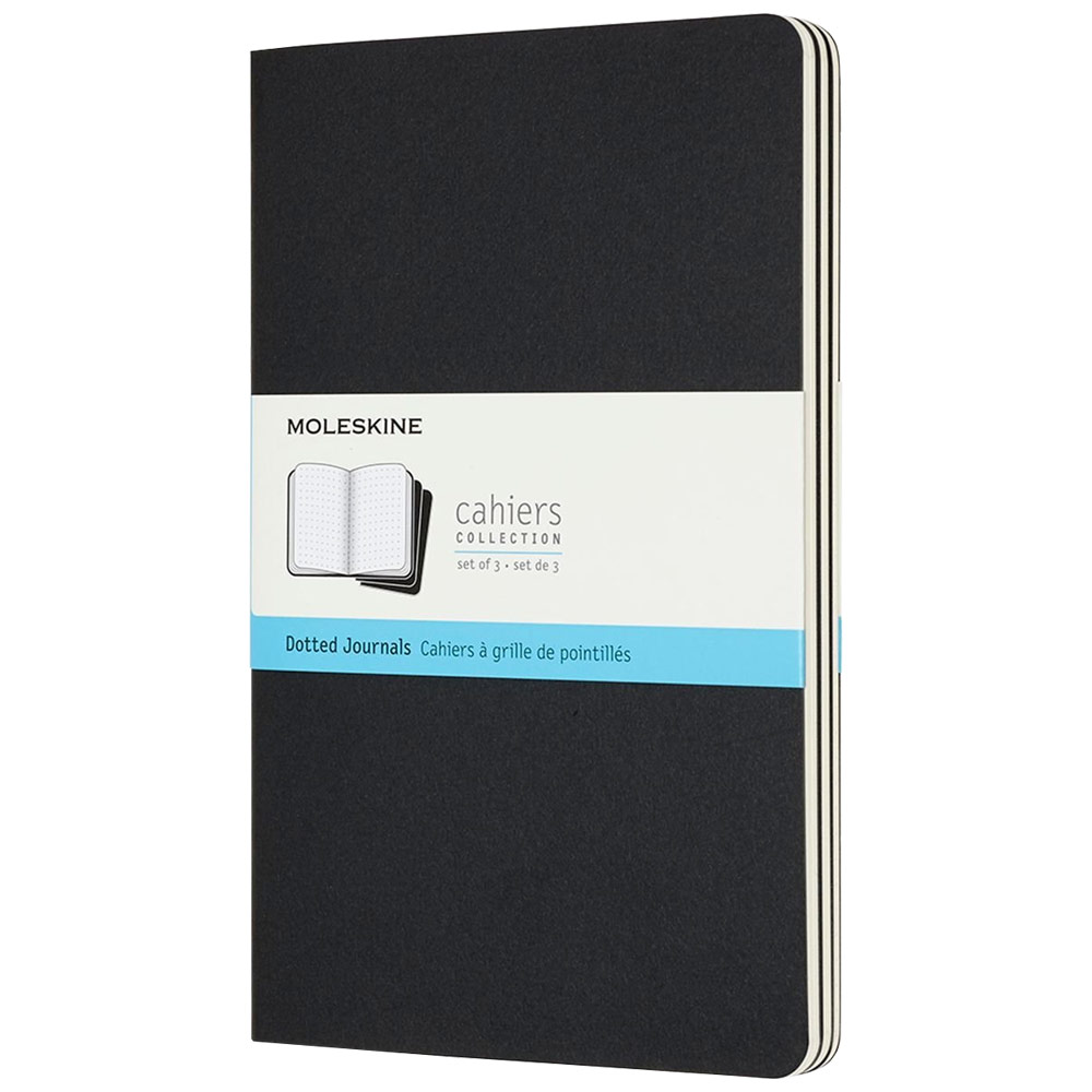 Moleskine Cahier Large Journal Dotted 3 Pack 5"x8.25" Black