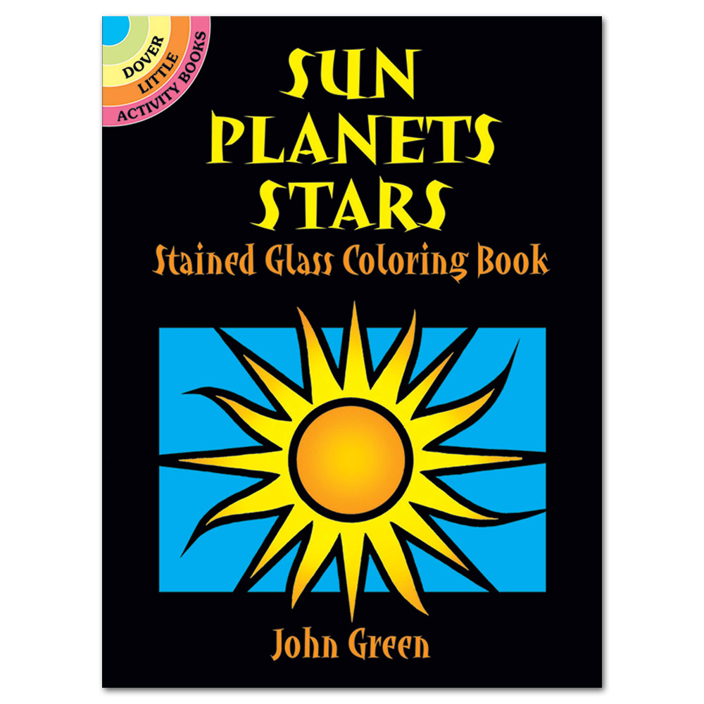 Sun, Planets, Stars Stained Glass Coloring Book