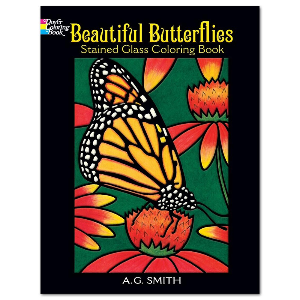 Beautiful Butterflies Stained Glass Coloring Book