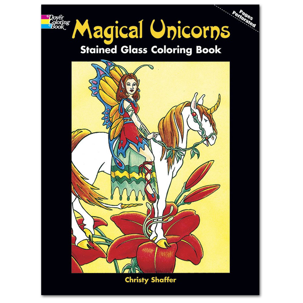 Magical Unicorns Stained Glass Coloring Book