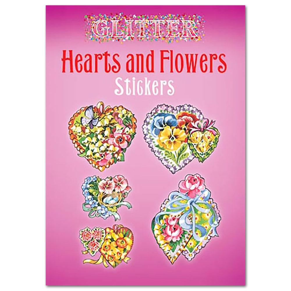Glitter Hearts and Flowers Stickers