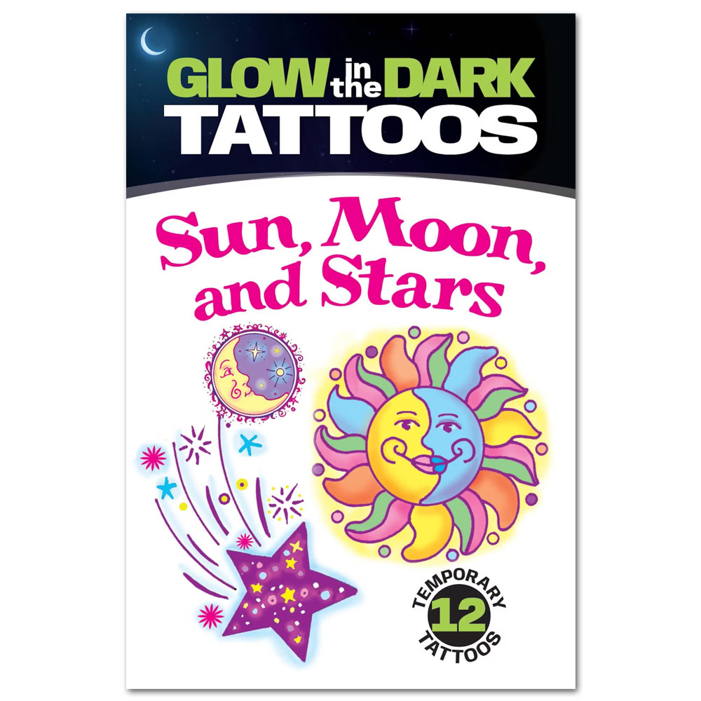 Glow-In-The-Dark Tattoos: Sun, Moon, and Stars