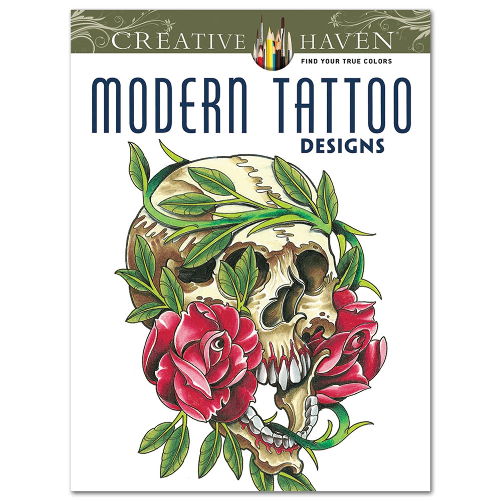 Creative Haven Modern Tattoo Designs Coloring Book