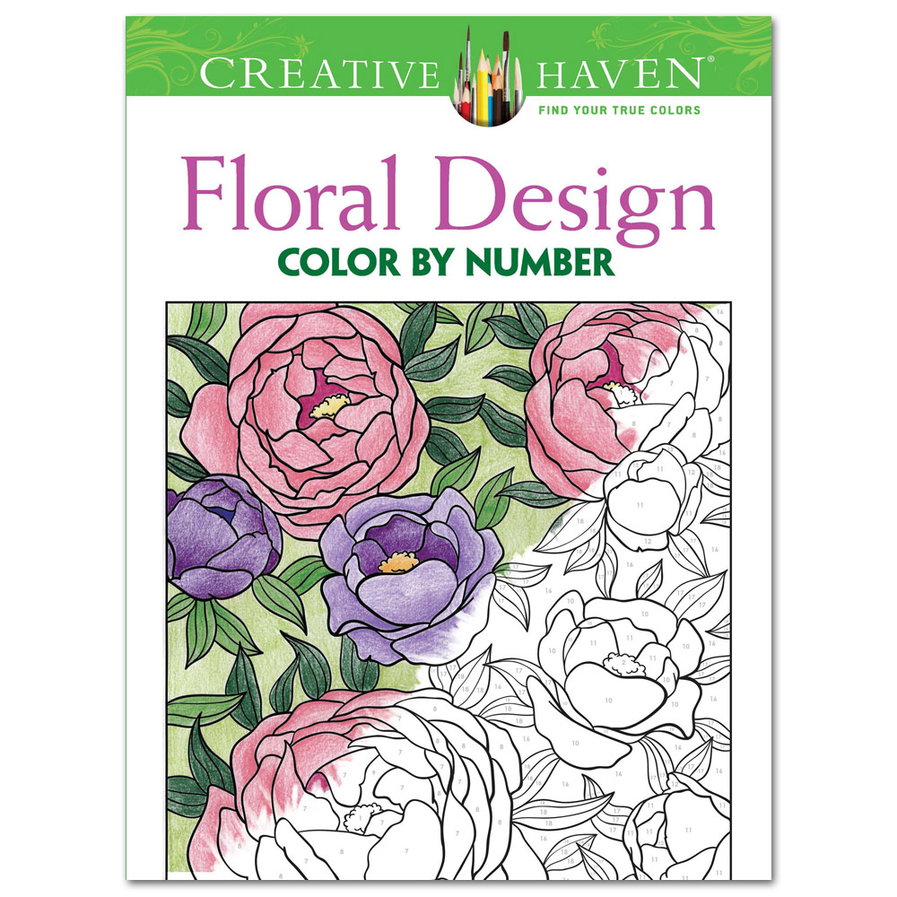 Creative Haven Floral Design Color by Number Coloring Book