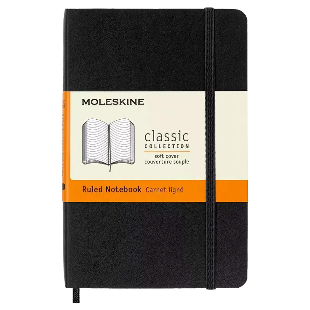 Moleskine Classic Notebook Pocket Softcover 3-1/2"x5-1/2" Ruled Black