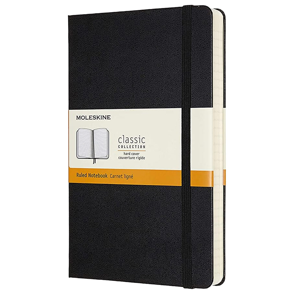 Moleskine Classic Notebook Large Hardcover 5"x8-1/4" Ruled Black