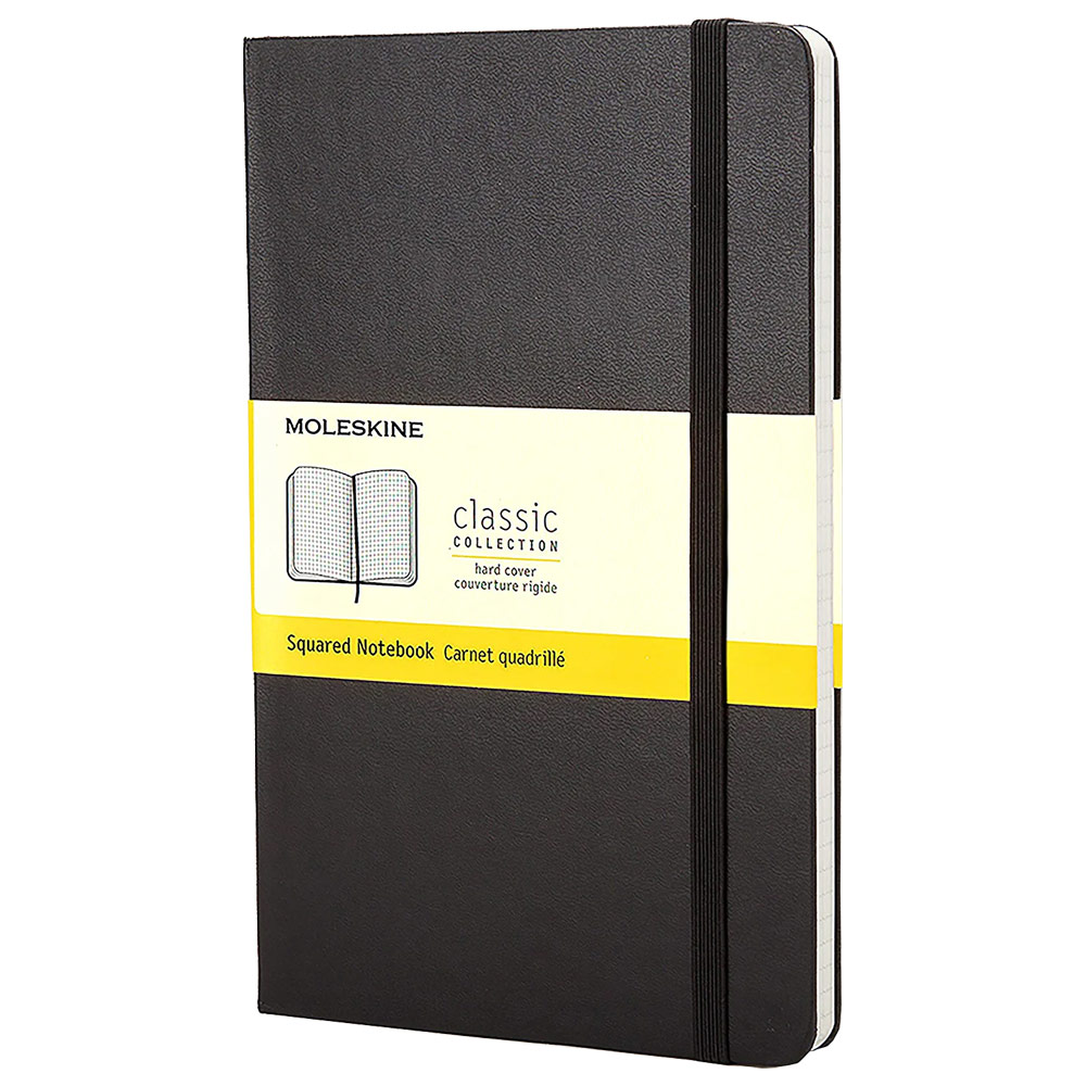 Moleskine Classic Notebook Large Hardcover 5"x8-1/4" Square Black