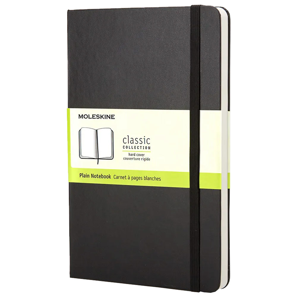 Moleskine Classic Notebook Large Hardcover 5"x8-1/4" Plain Black