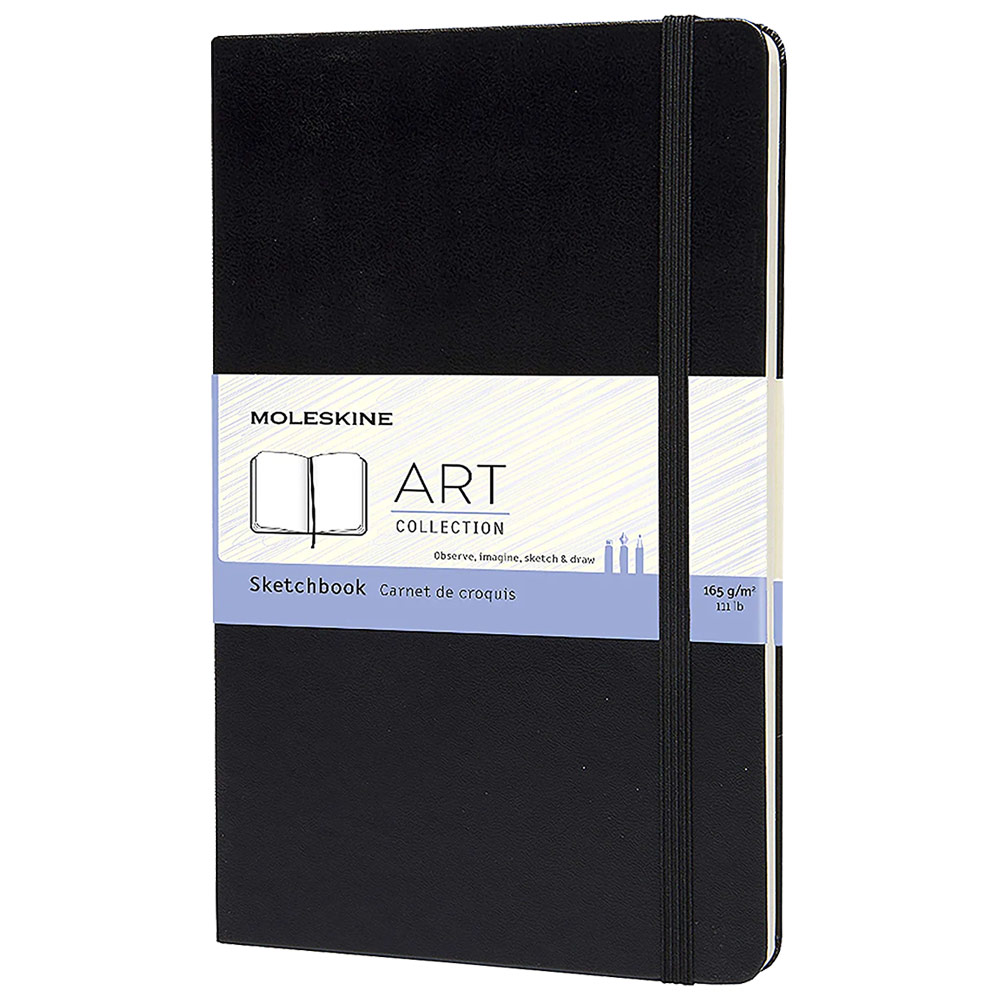 Moleskine Art Collection Sketchbook Large Hardcover 5"x8-1/4" Plain Black