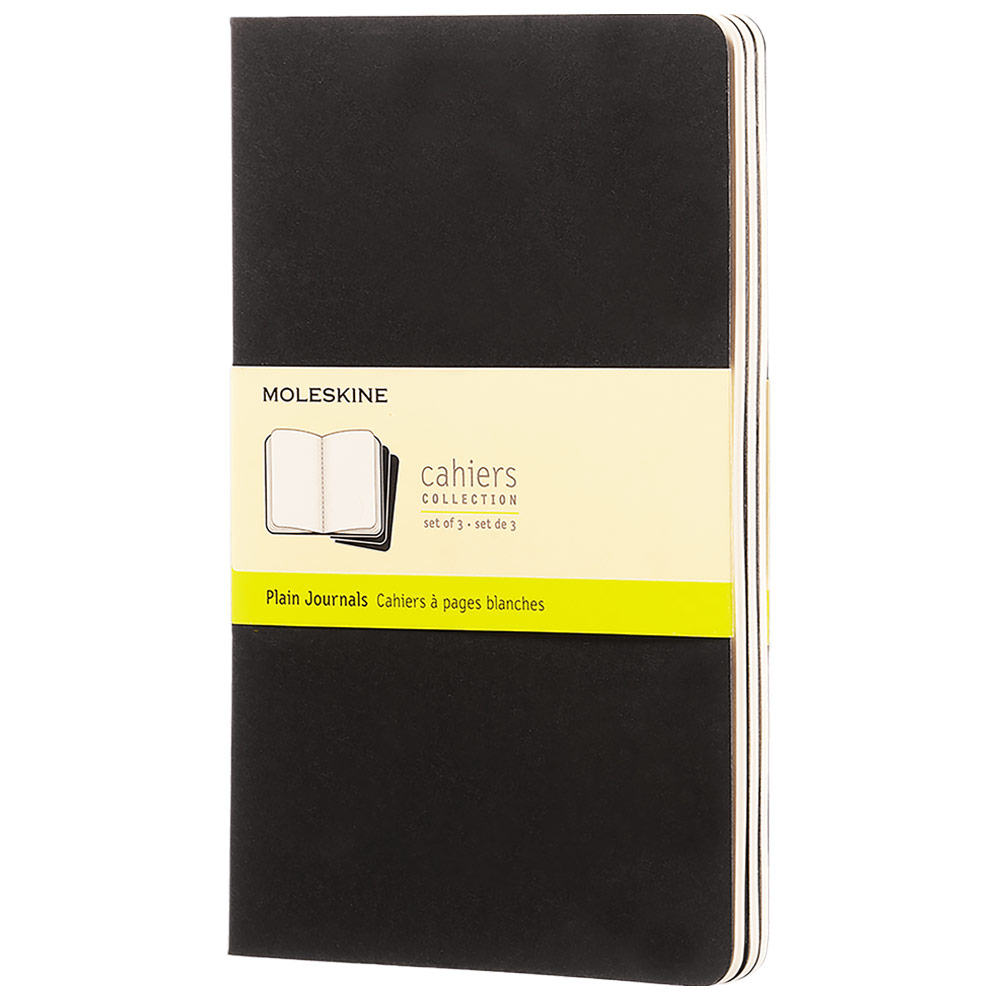 Moleskine Cahier Large Journal Plain 3 Pack 5"x8.25" Black