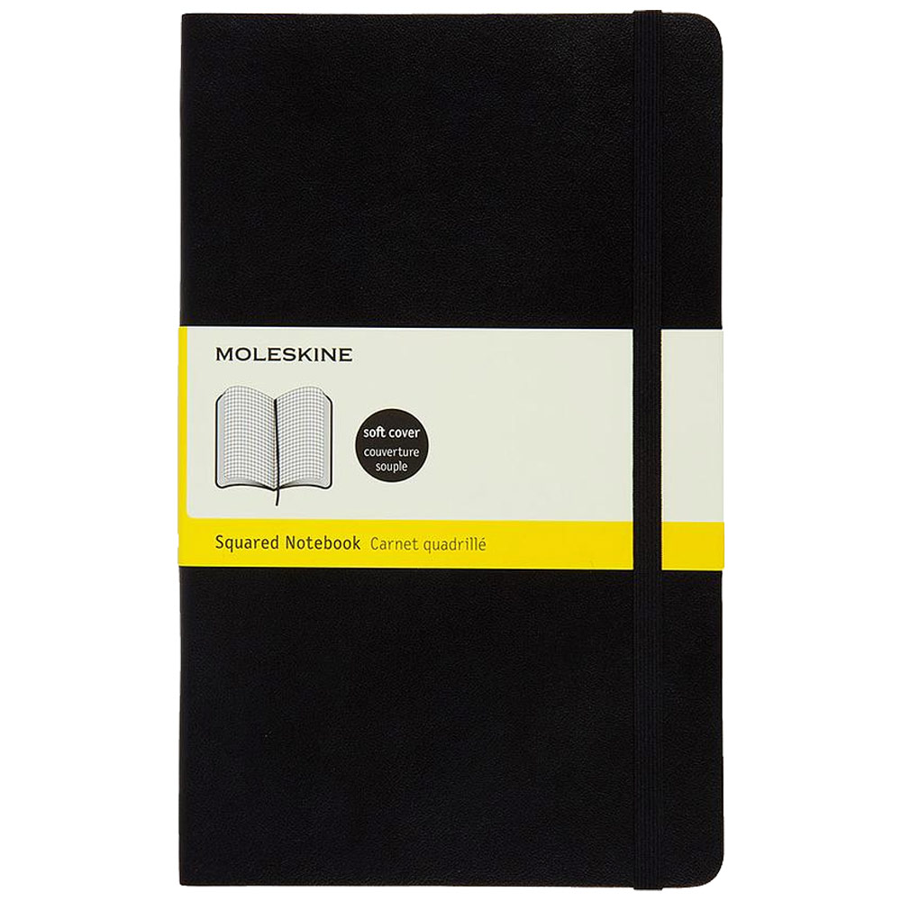 Moleskine Classic Notebook Large Softcover 5"x8-1/4" Square Black