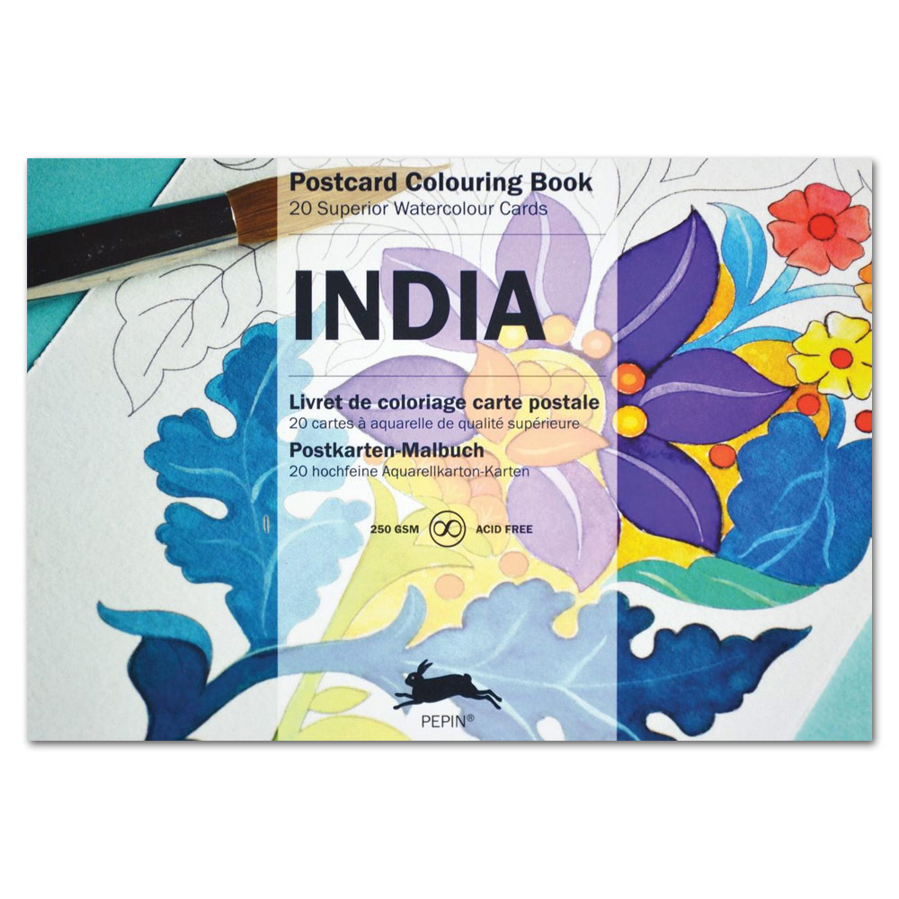 Pepin Press Postcard Coloring Book India