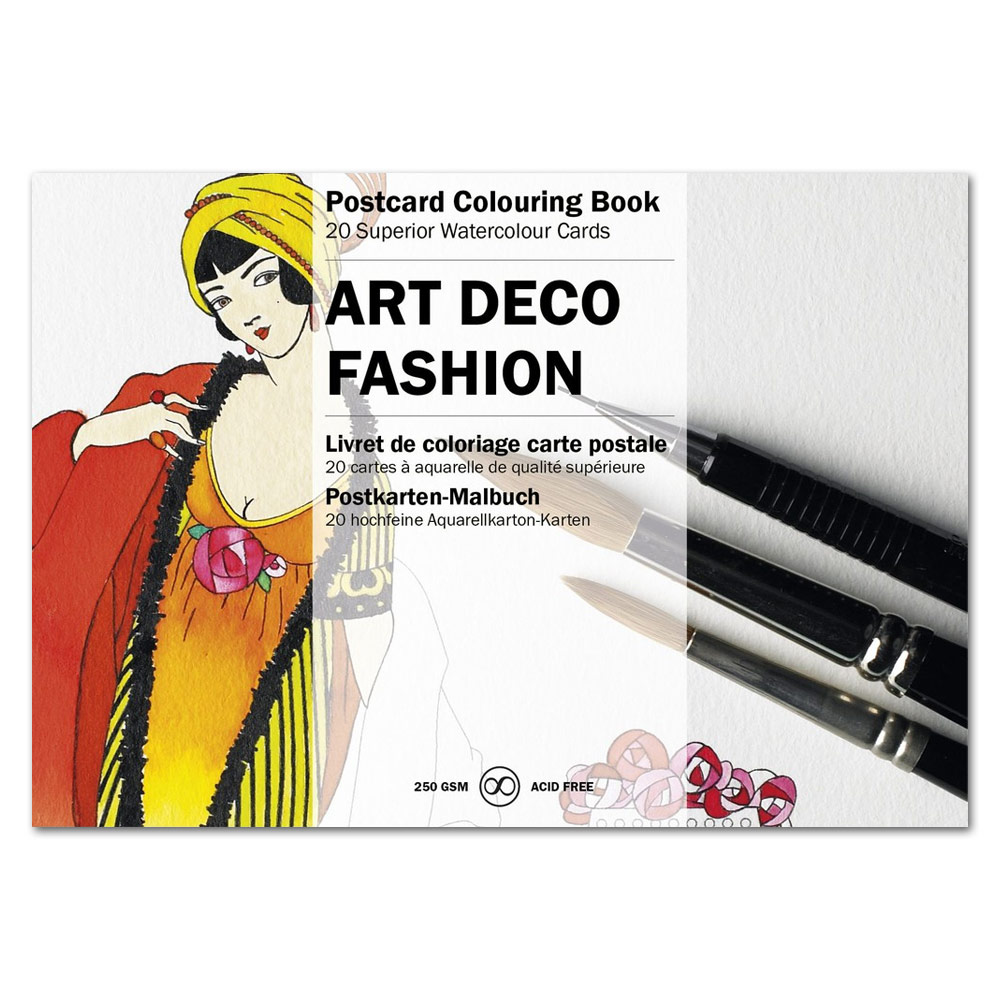 Postcard Coloring Book Art Deco