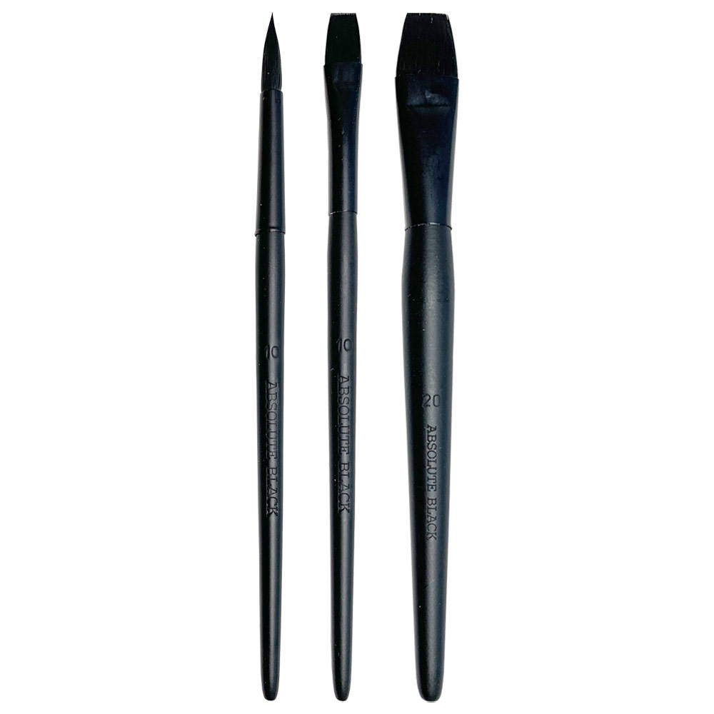 Colorificio Absolute Black Synthetic Bristle Brush 3 Set