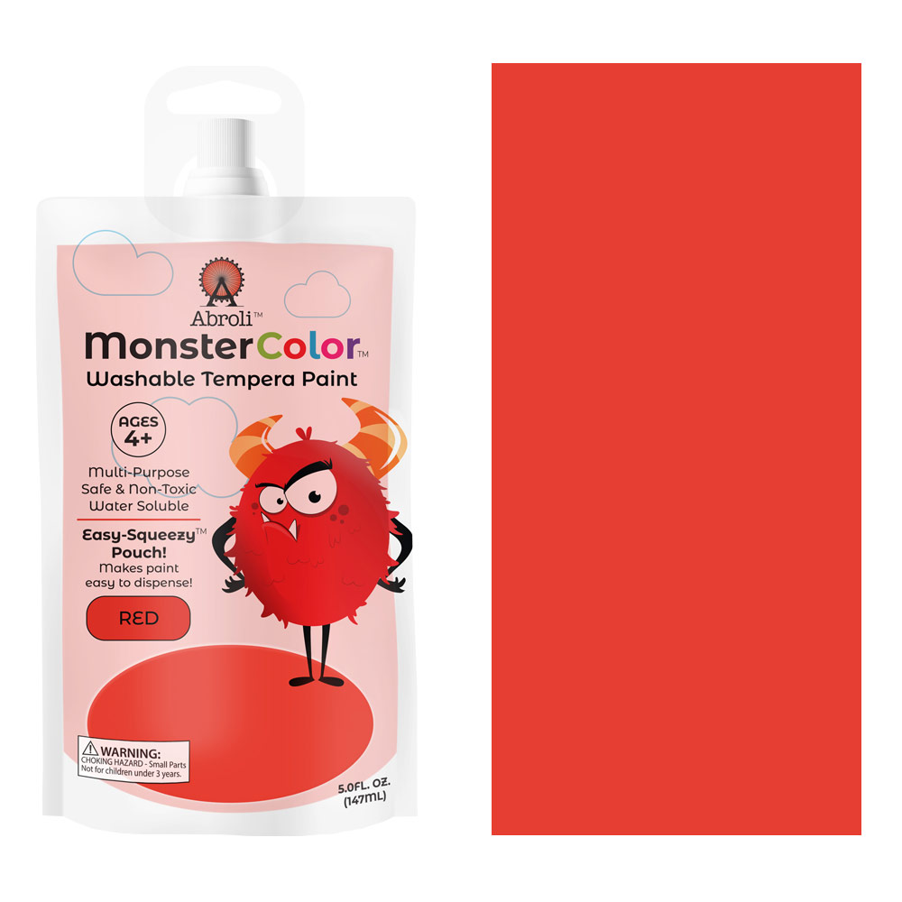 Abroli MonsterColor Washable Tempera Paint 5oz Red