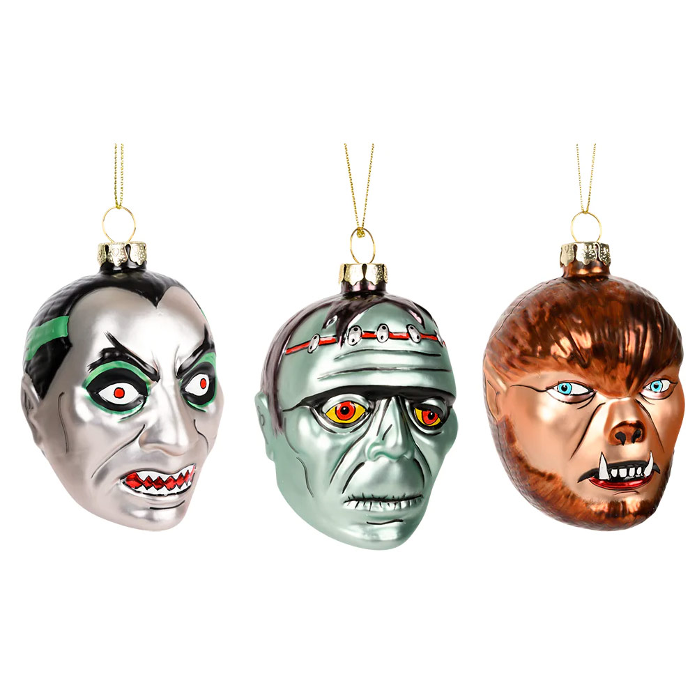 Archie McPhee Glass Monster Ornament 3 Set 3-1/2"
