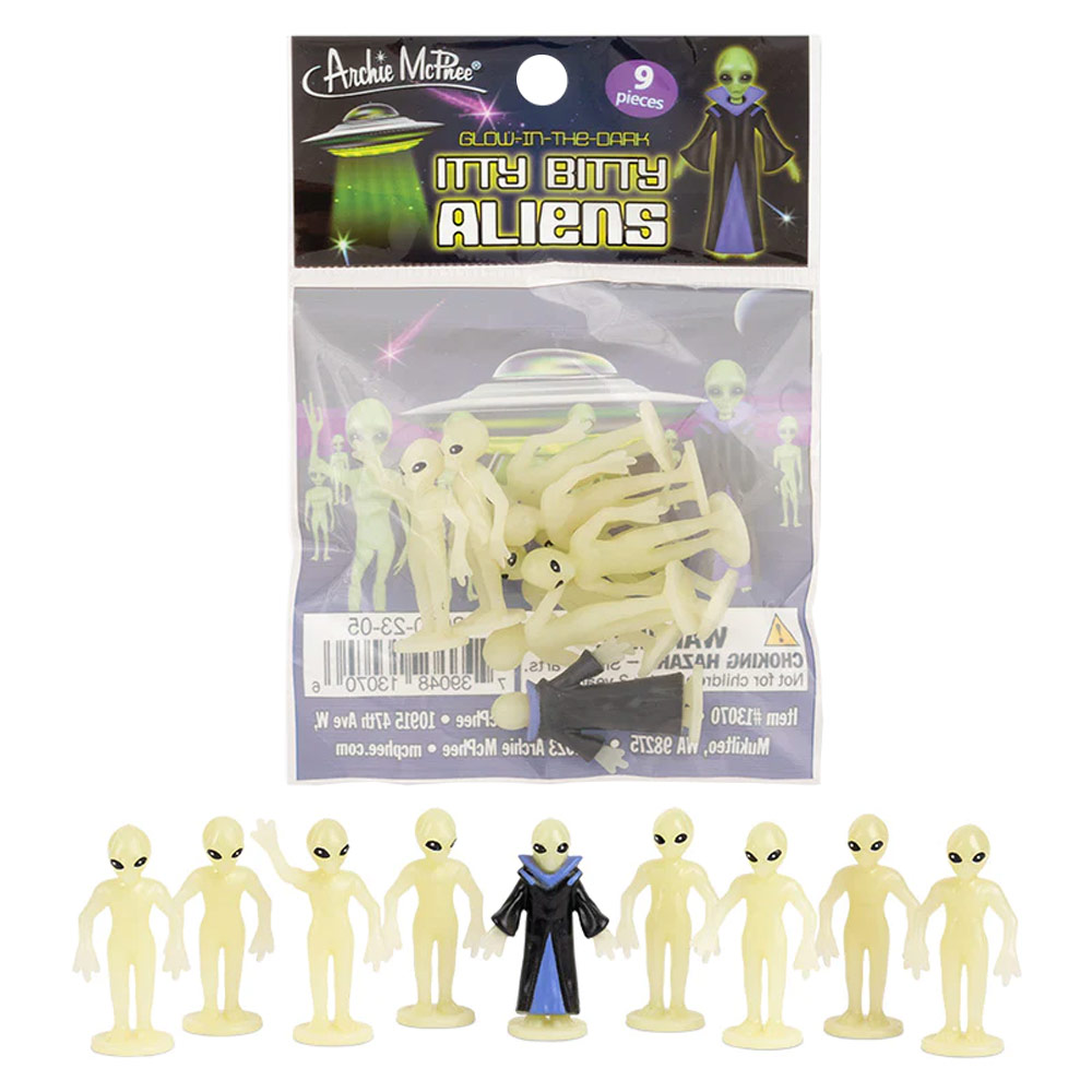 Archie McPhee Itty Bitty Glow-in-the-Dark Aliens 10 Set