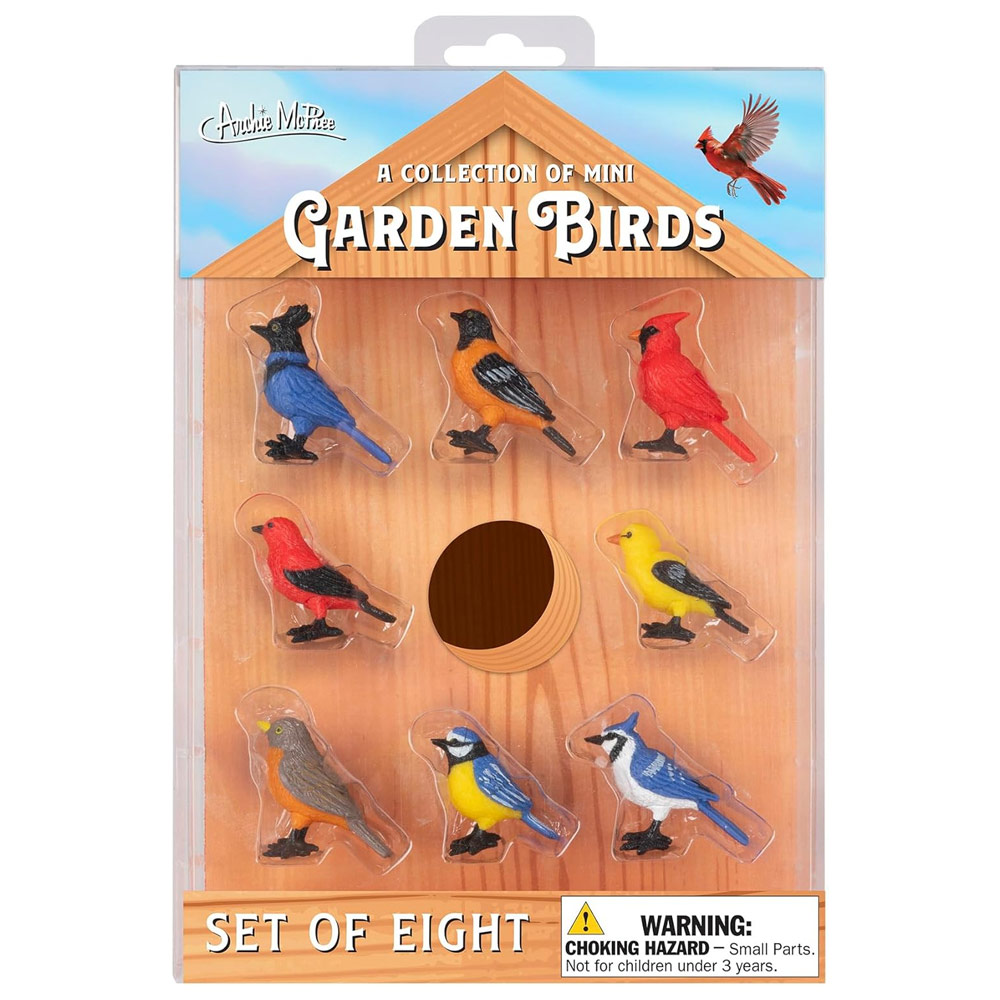 Archie McPhee Collection of Mini Garden Bird 8 Set