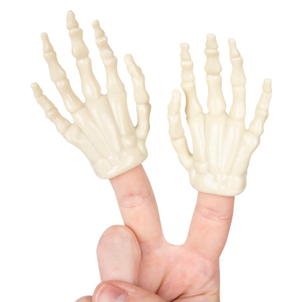 Archie McPhee Finger Puppet Glow-in-the-Dark Skeleton Hand