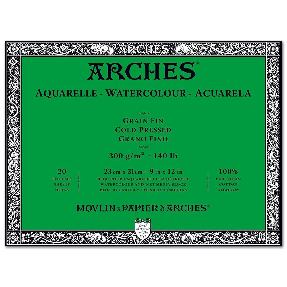 Arches Watercolour Block 140 lb. 9" x 12" Cold Press