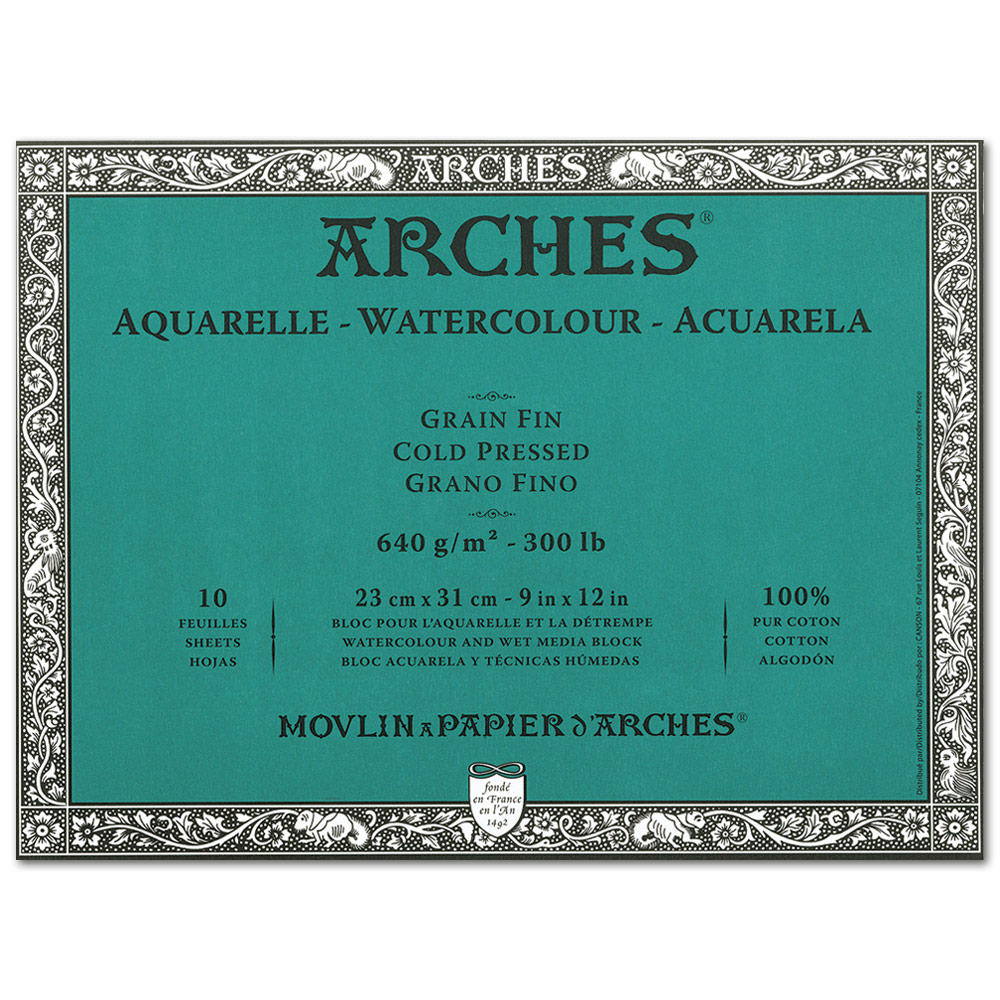 Arches Watercolour Block 300 lb. 9" x 12" Cold Press