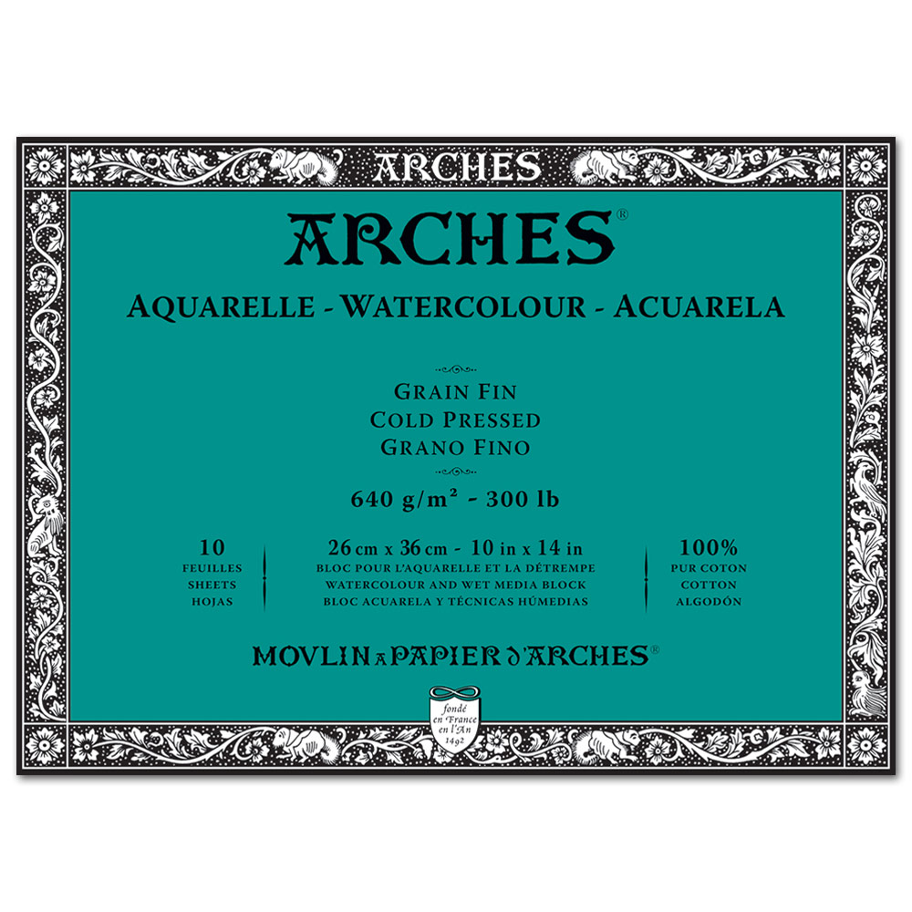 Arches Watercolour Block 300 lb. 10" x 14" Cold Press
