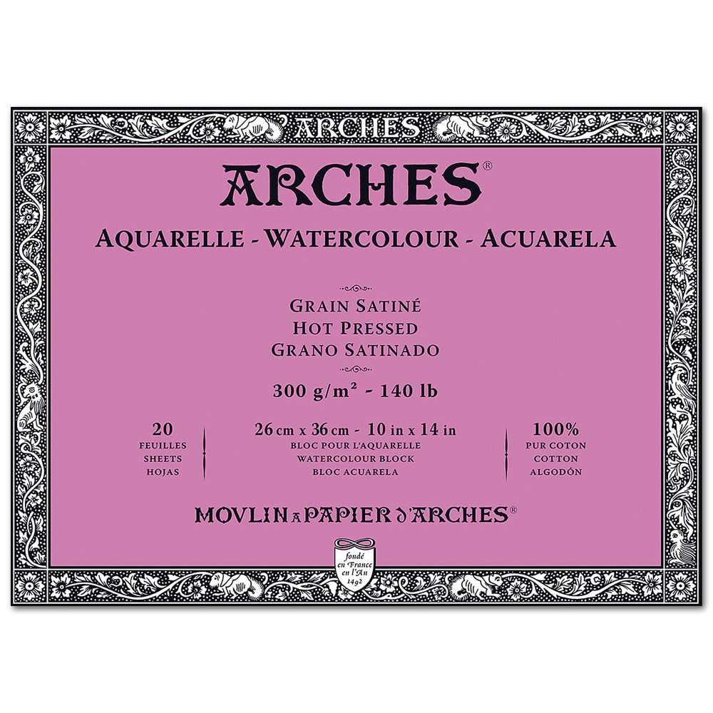 Arches Watercolour Block 140 lb. 10" x 14" Hot Press