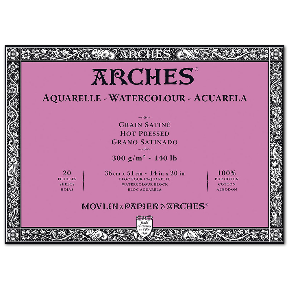 Arches Watercolour Block 140 lb. 14" x 20" Hot Press