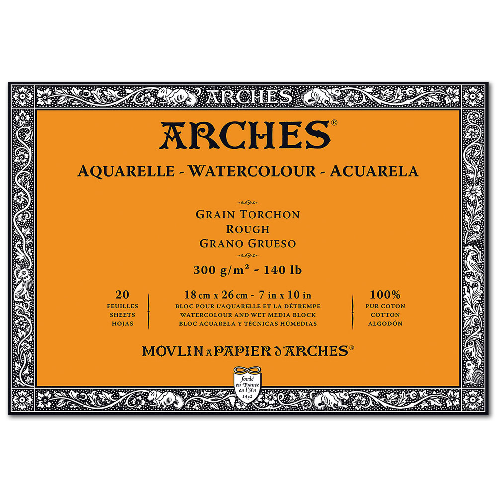 Arches Watercolour Block 140 lb. 7" x 10" Rough Press